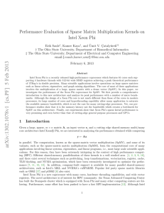 Performance Evaluation of Sparse Matrix Multiplication Kernels on