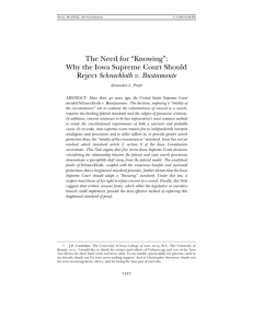 The Need for “Knowing”: Why the Iowa Supreme