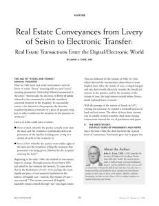 Real Estate Conveyances from Livery of Seisin to Electronic Transfer: