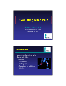 Evaluating Knee Pain - Raleigh Orthopaedic Clinic