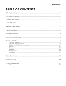 table of contents - Strayer University