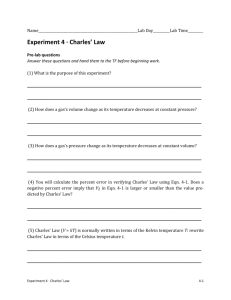 Experiment 4 ·∙ Charles' Law