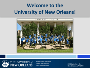 Welcome to the University of New Orleans!
