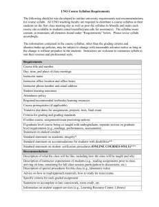 UNO Syllabus Requirements document