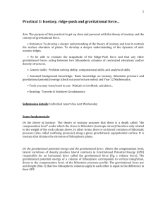 Practical 3: Isostasy, ridge-push and gravitational force