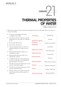 THERMAL PROPERTIES OF WATER