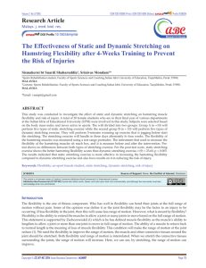 The Effectiveness of Static and Dynamic Stretching on Hamstring
