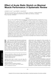 Effect of Acute Static Stretch on Maximal Muscle