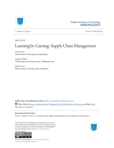 Learning by Gaming: Supply Chain Management