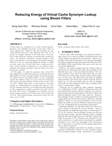 Reducing Energy of Virtual Cache Synonym Lookup using Bloom