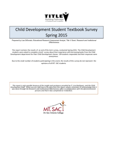 Child Development Student Textbook Survey