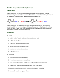 CHM230 - Preparation of Methyl Benzoate