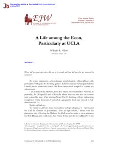 A Life among the Econ, Particularly at UCLA · Econ Journal Watch