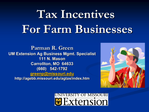 Tax Incentives For Farm Businesses