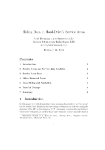 Hiding Data in Hard-Drive's Service Areas