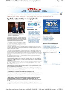 Page 1 of 2 KTAR.com - Kyl: Feds need to think big on managing