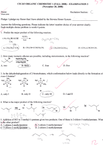 Organic Chemistry I Exam 3 [2008]