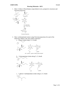 CHEM 109A CLAS Drawing Molecules - KEY 1. Draw 2-chloro