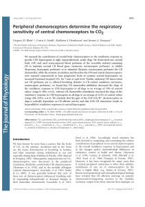 Peripheral chemoreceptors determine the respiratory sensitivity of