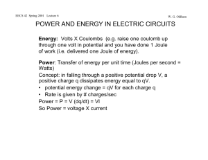 POWER AND ENERGY IN ELECTRIC CIRCUITS