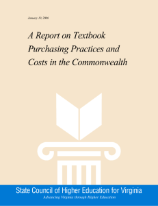A Report on Textbook Purchasing Practices and Costs in the