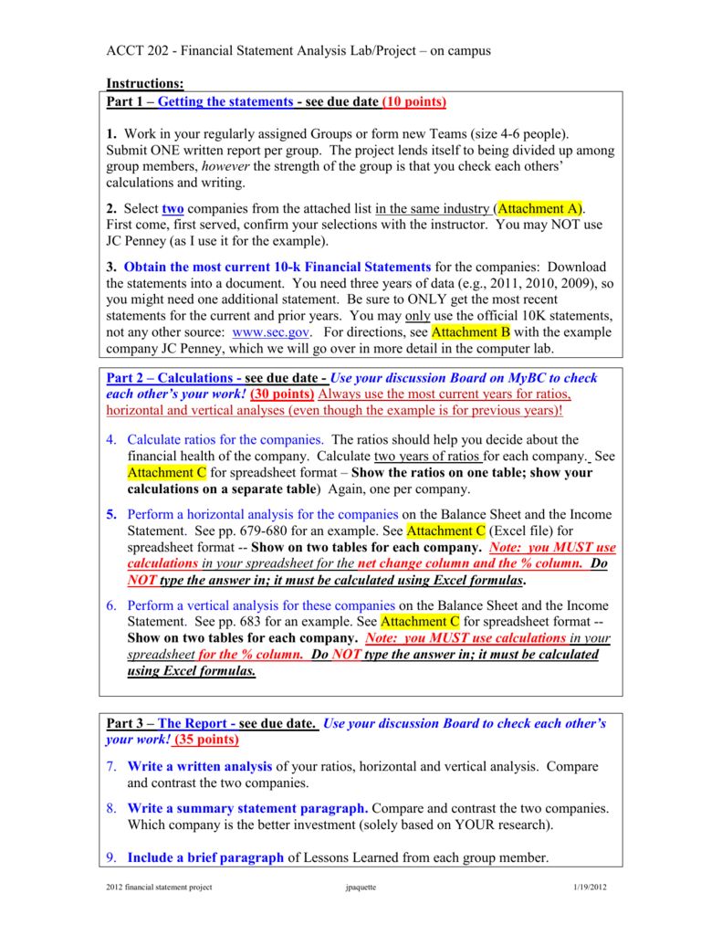 Financial Statement Analysis Project