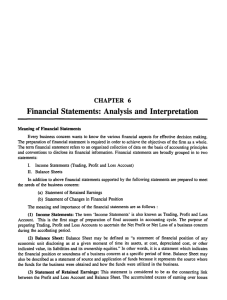 CHAPTER 6 Financial Statements: Analysis and Interpretation