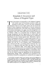 Chapter 8. Polyploidy I. Occurrence and Nature of Polyploid Types