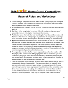 2016 Honor Guard Competition: General Rules and Guidelines