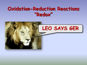 Oxidation-Reduction Reactions “Redox” LEO SAYS