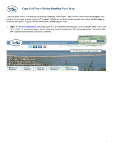 Cape Cod Five – Online Banking Road Map