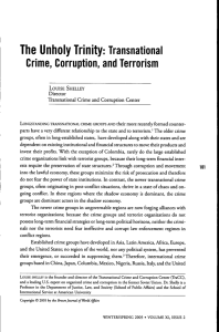 The Unholy Trinity: Transnational Crime, Corruption