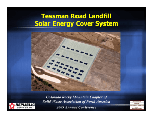 Tessman Road Landfill Solar Energy Cover System