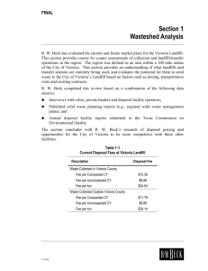 Section 1 Wasteshed Analysis