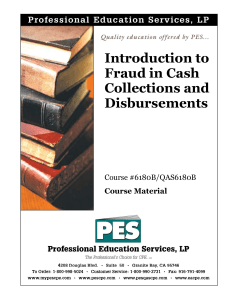 Introduction to Fraud in Cash Collections and Disbursements