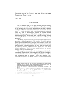 Practitioner's Guide to the Voluntary Payment Doctrine