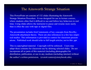 The Ainsworth Strange Situation