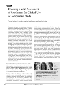 Choosing a Valid Assessment of Attachment for Clinical Use