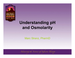 Understanding pH and Osmolarity