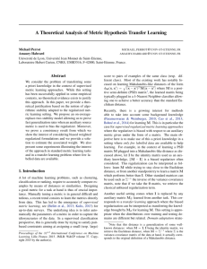 A Theoretical Analysis of Metric Hypothesis Transfer Learning