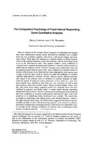 The Comparative Psychology of Fixed-Interval