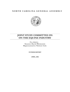 Equine Industry (Interim Report) - North Carolina General Assembly