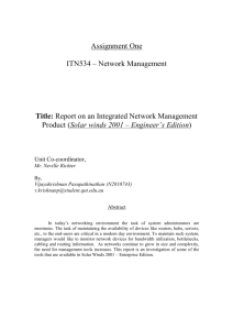 Report on an Integrated Network Management Product (Solar winds