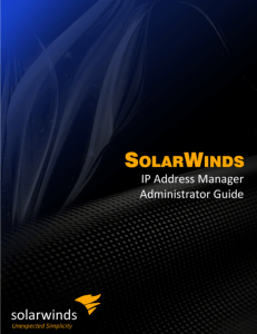 Solarwinds IPAM Administration guide