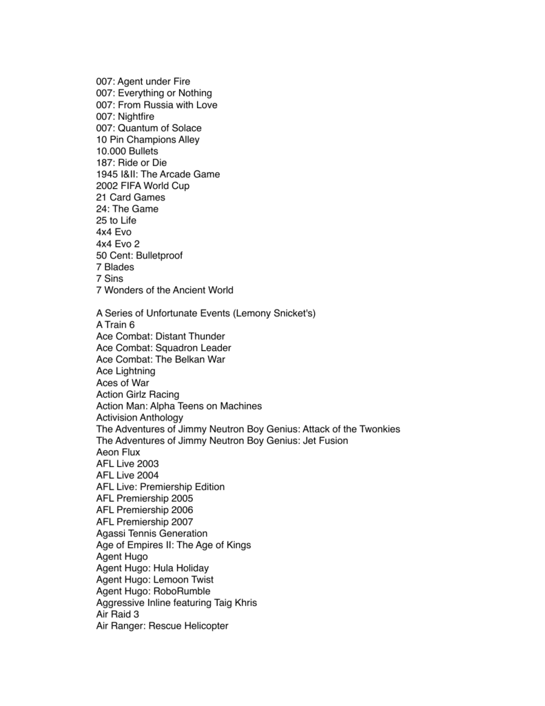 namco museum 50th anniversary ps2 game list