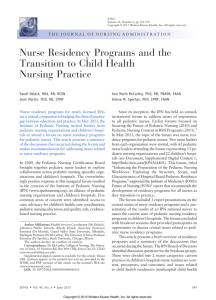 Nurse Residency Programs and the Transition to Child Health