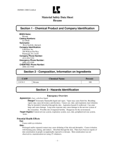 Material Safety Data Sheet Hexane