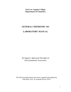general chemistry 101 laboratory manual