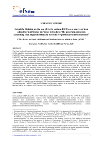 Scientific Opinion on the use of ferric sodium EDTA