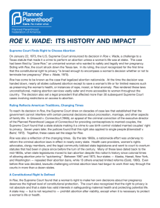 roe v. wade: its history and impact